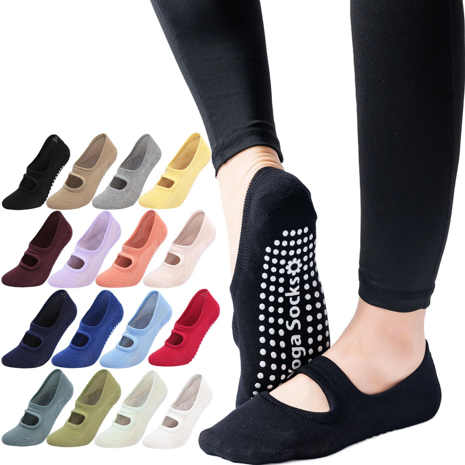 Yoga Dance & Fitness Center Llc - Hochwertige Damen Yoga-Socken Rutschfest Atmungsaktiv Rückenfreie