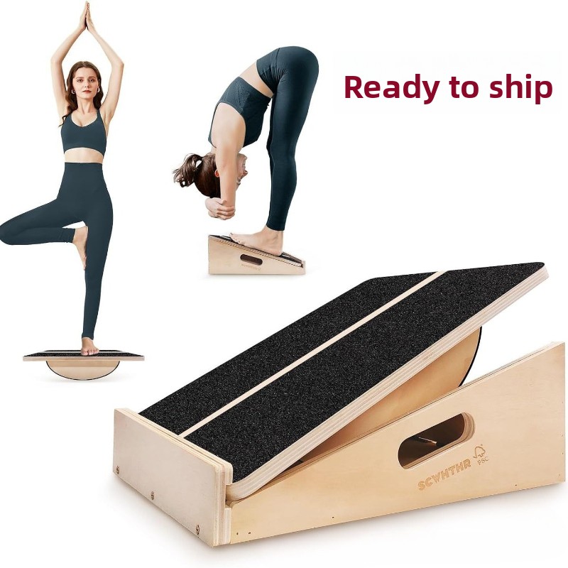 Balance Board Fitness - 2-in-1 Holz-Balance-Board, Tragbares Fitnessgerät, Verstellbares Knöchel-Elastik-Balance-Board,