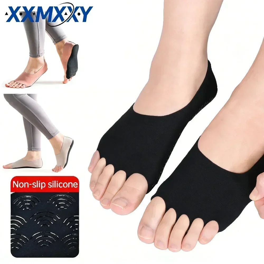 Yoga Dance & Fitness Center Llc - 1 Paar zehenfreie Yoga-Pilates-Socken, rutschfeste, atmungsaktive
