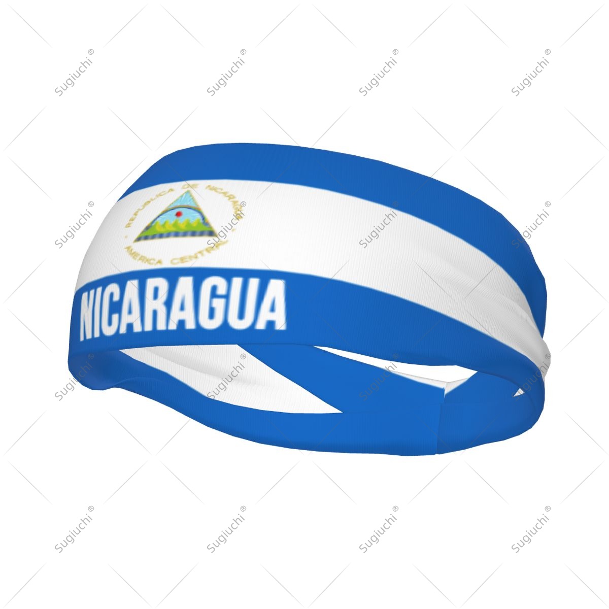 Yoga Fitness Nicaragua - Elastische breite Stirnbänder mit Nicaragua-Flagge für