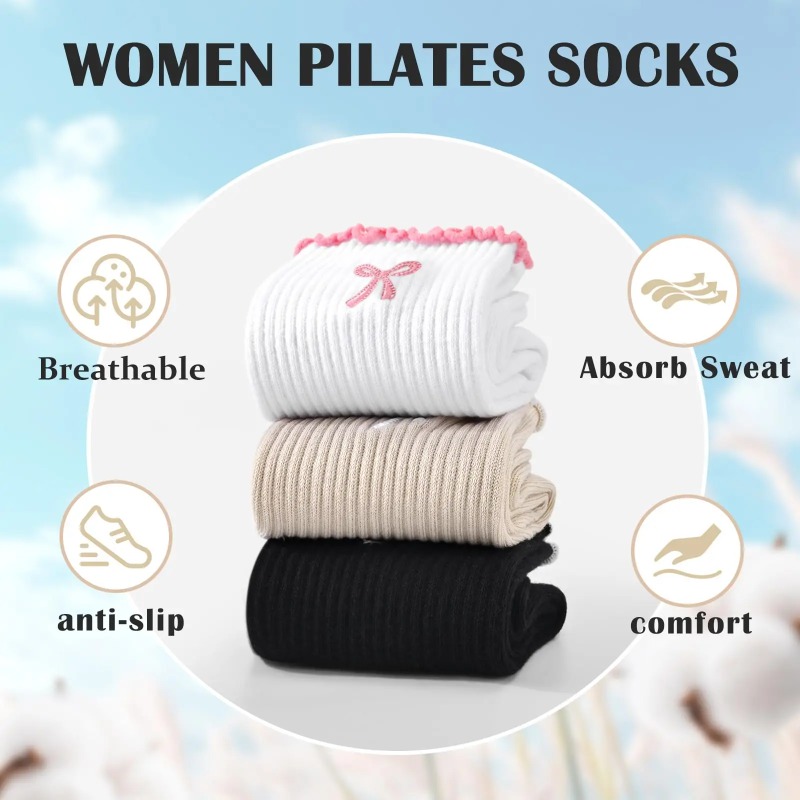 Yoga Dance & Fitness Center Llc - Professionelle Yoga-Socken, Baumwoll-Riemen mit Silikon-Antirutschbeschichtung für
