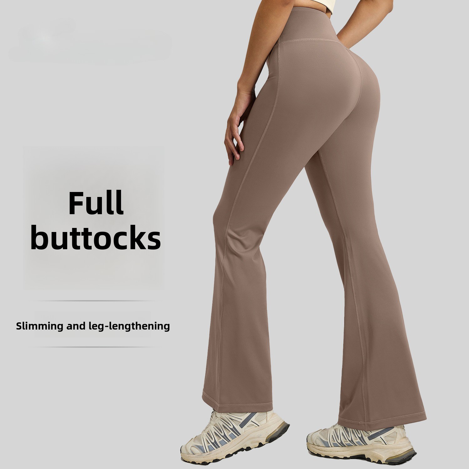 Yoga Fitness Model - Neuestes Modell: High-Waist-Yoga-Hose mit weitem Bein,