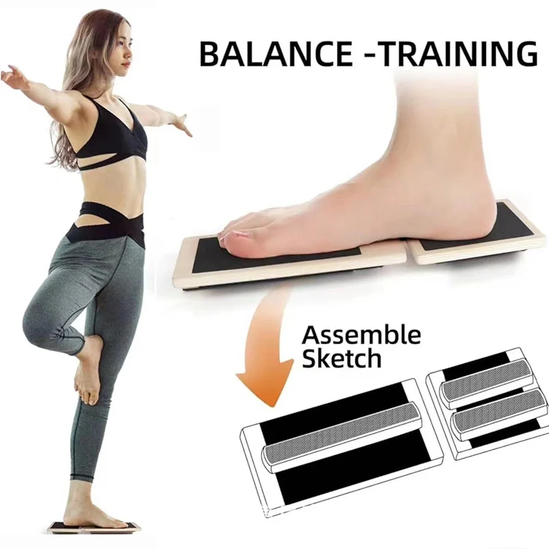 Balance Board Fitness - Einzelfußtrainer aus Holz, Balance-Board für Ballett,