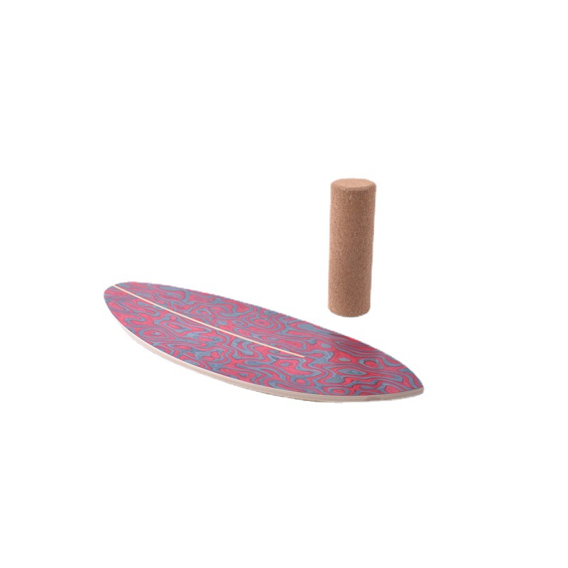Balance Board Fitness - Holz-Balance-Trainer mit Rolle für Erwachsene, Yoga-Fitness-Board,