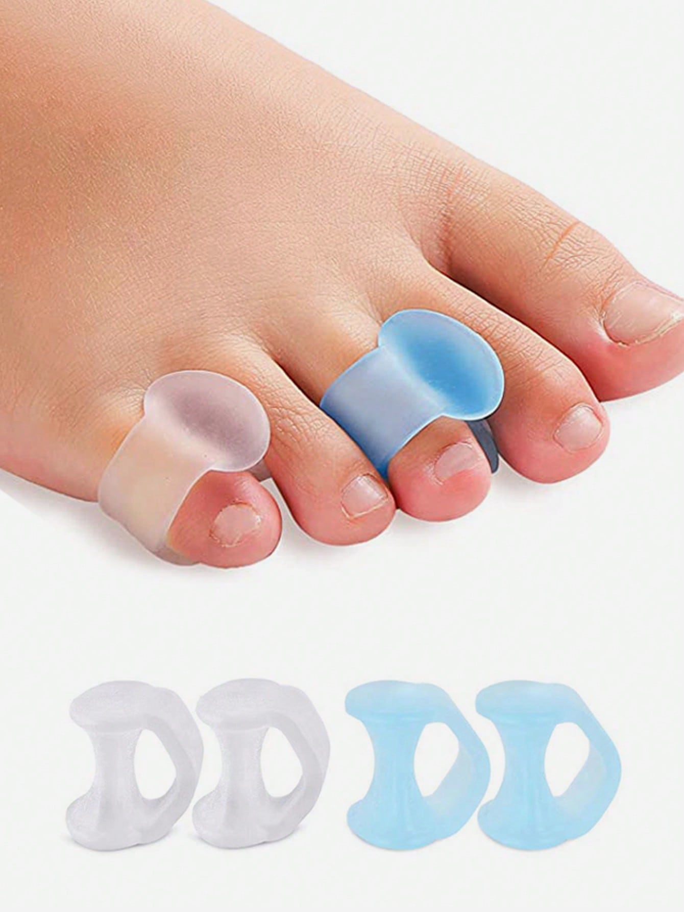 Yoga Toe Separator - Gel-Zehentrenner, 4 Stück Silikon-Zehenspreizer zur Linderung