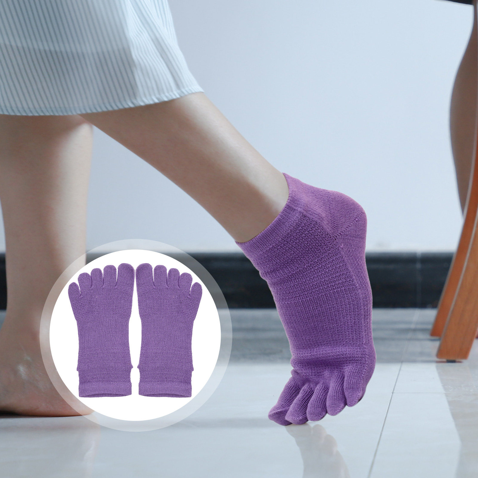 Yoga Toe Separator - 2 Paar Yoga-Socken für Damen, Zehentrenner,