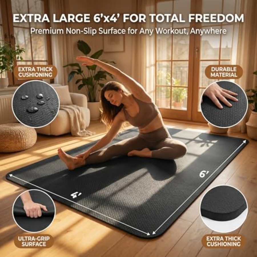 Große Yogamatte 6'x 4' für Yog – Thick Yoga Mat Bewertung und Preis