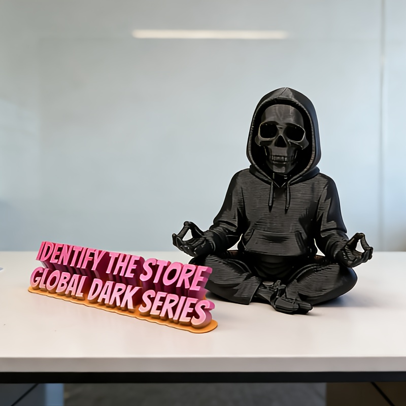 Gotische Kapuzen-Skelettstatue – Yoga Fitness Model Bewertung und Preis