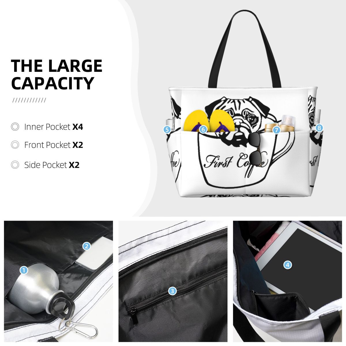 Pug First Coffee Strandtasche, – Yoga In Fitness First Bewertung und Preis