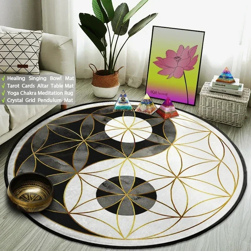 Yin Yang Taiji Runder Teppich  – Yoga Fitness Model Bewertung und Preis